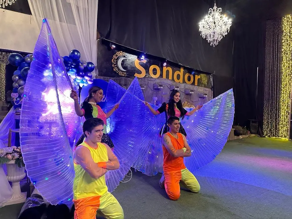 Espectáculo con alas LED